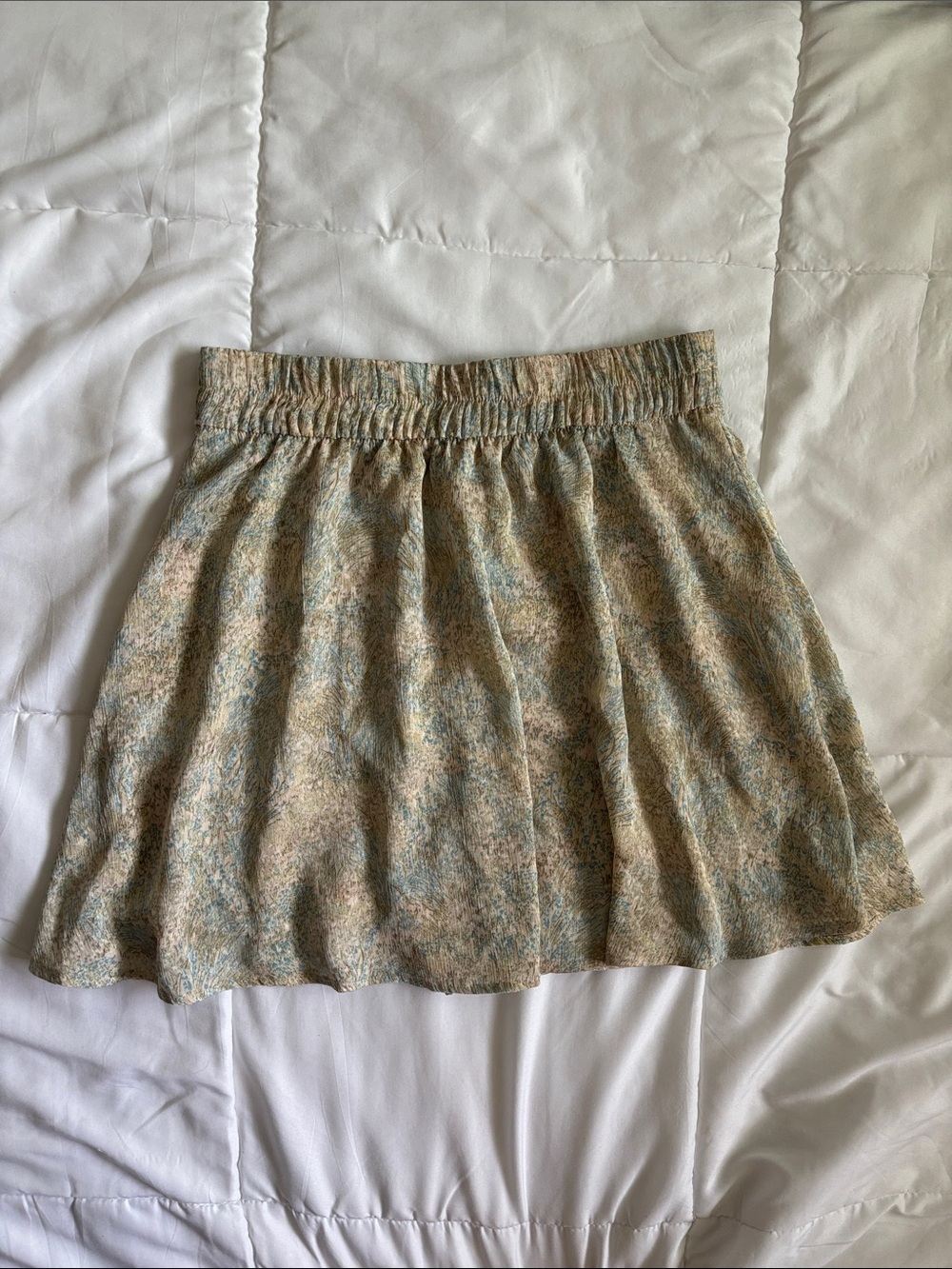 Light Multicolor Floral A-Line Skirt